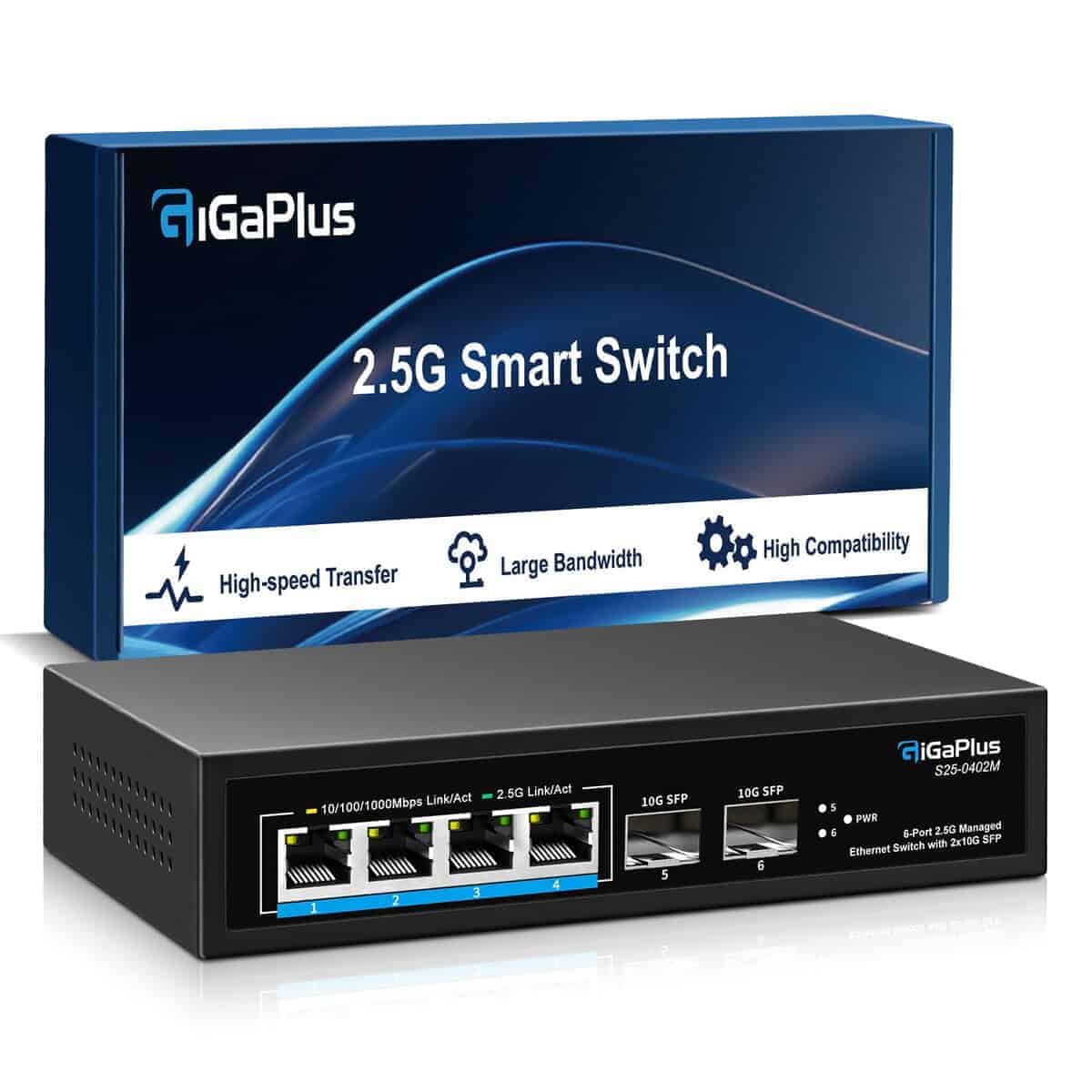 Switch Ethernet Administrado de 6 Puertos 2.5G con 2*10G