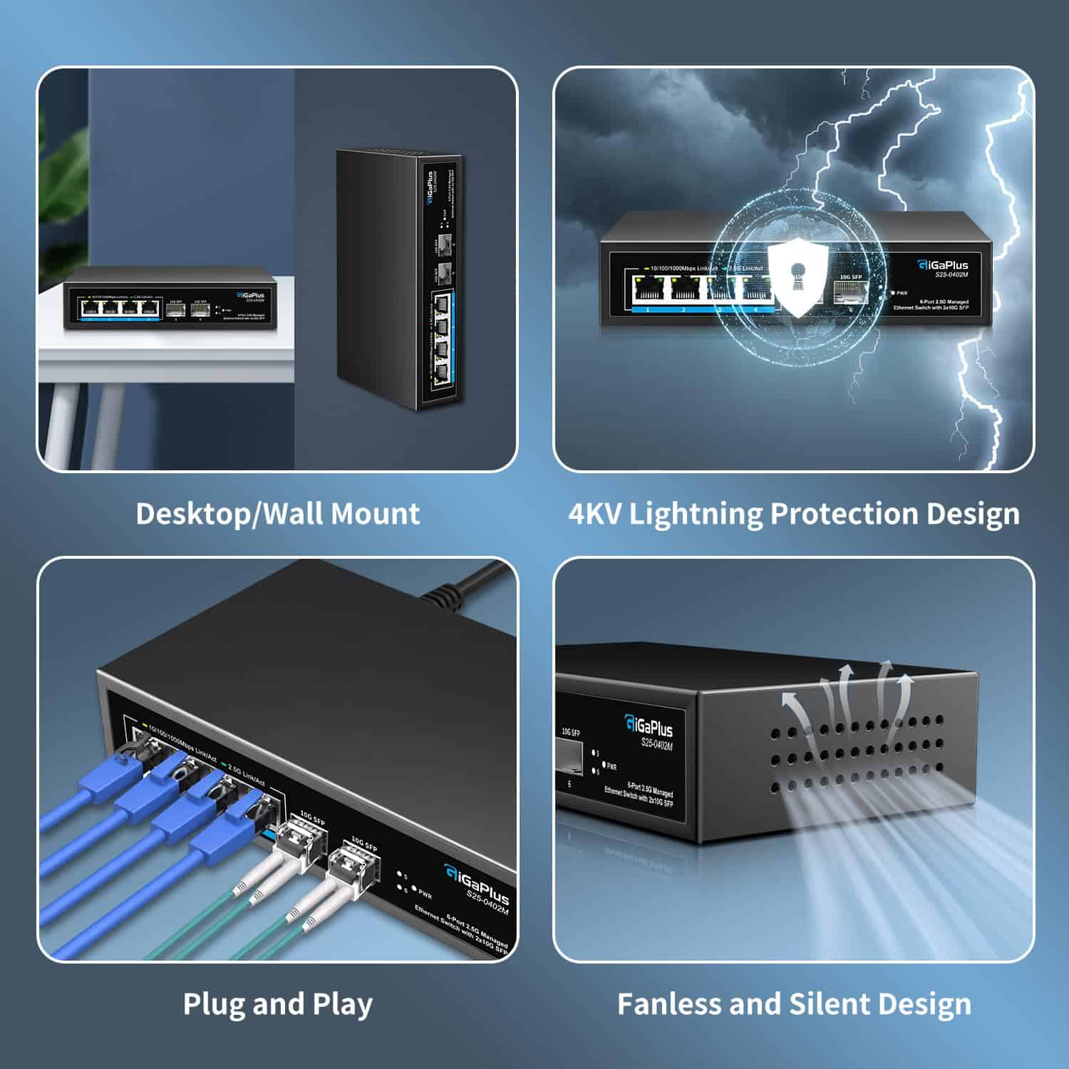 Switch Ethernet Administrado de 6 Puertos 2.5G con 2*10G - Imagen 8