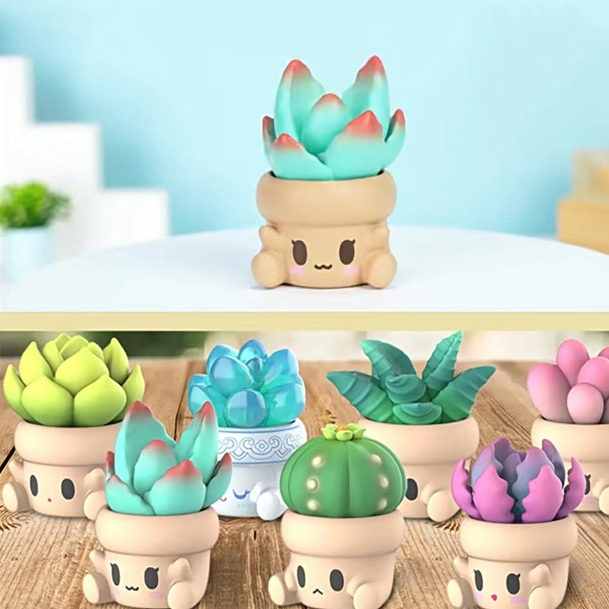 Caja Sorpresa de la Serie Aven Rabbit Hugging Succulents 2 - Imagen 3