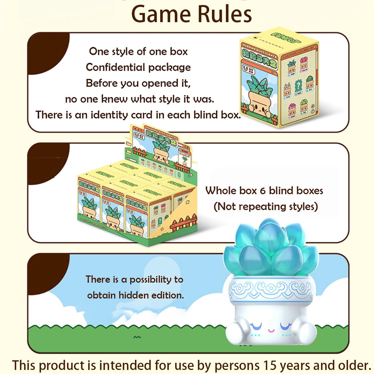 Caja Sorpresa de la Serie Aven Rabbit Hugging Succulents 2 - Imagen 5