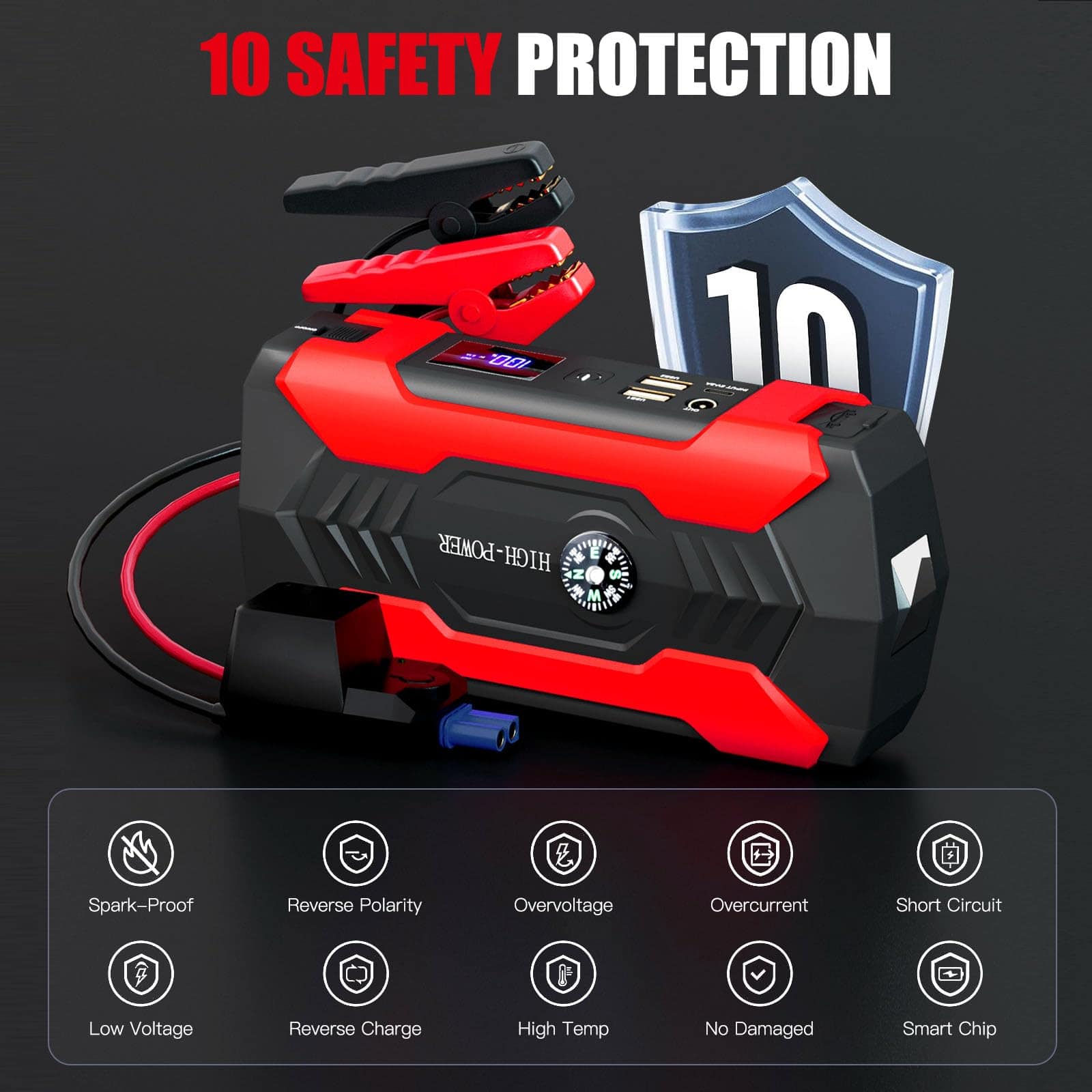 Arrancador de Coche, Cargador de Batería para Coche de - Imagen 7