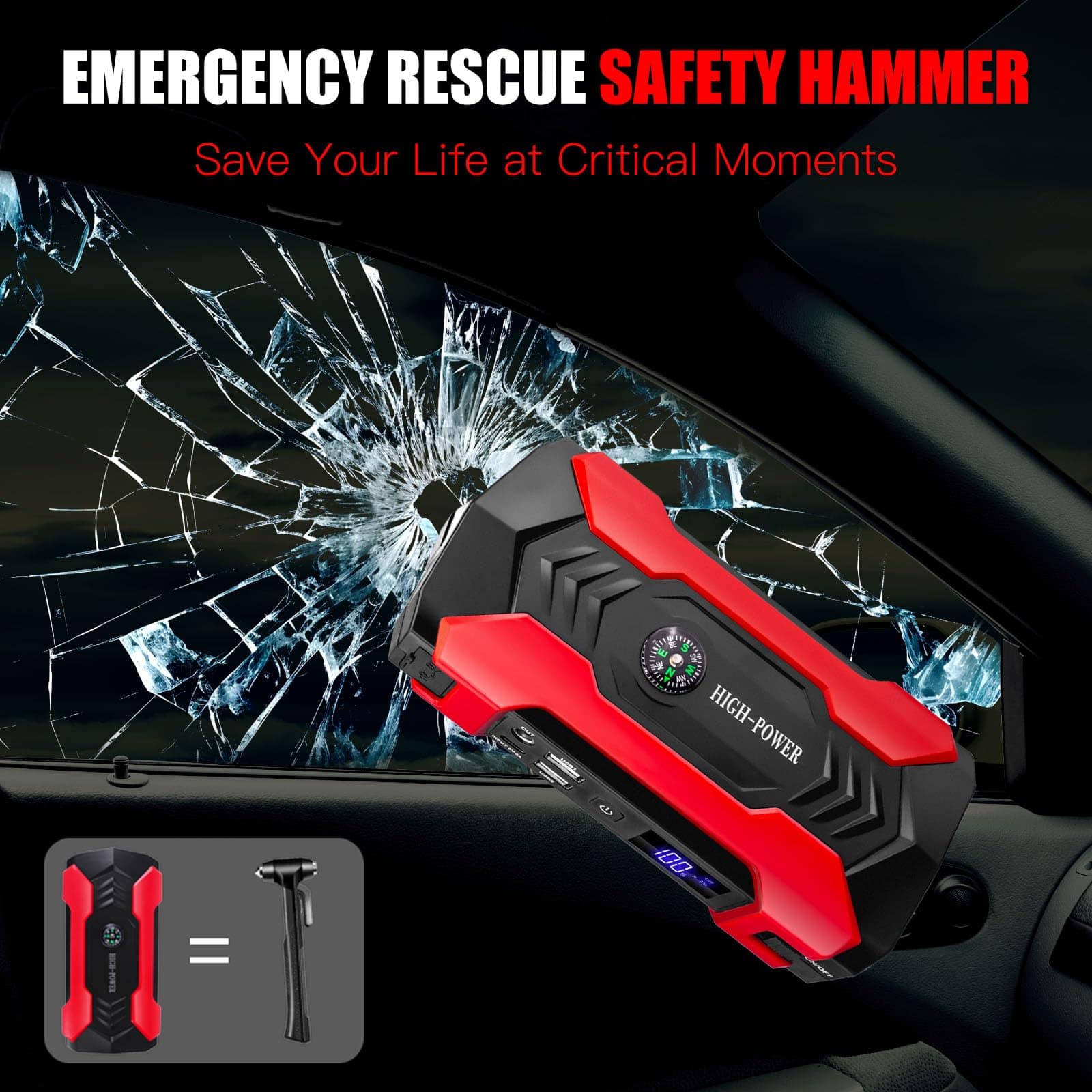 Arrancador de Coche, Cargador de Batería para Coche de - Imagen 8