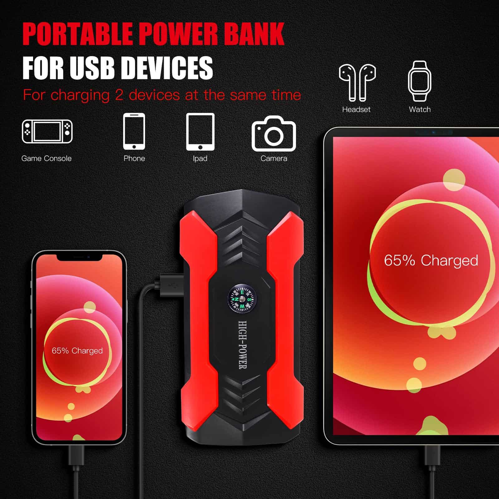 Arrancador de Coche, Cargador de Batería para Coche de - Imagen 6