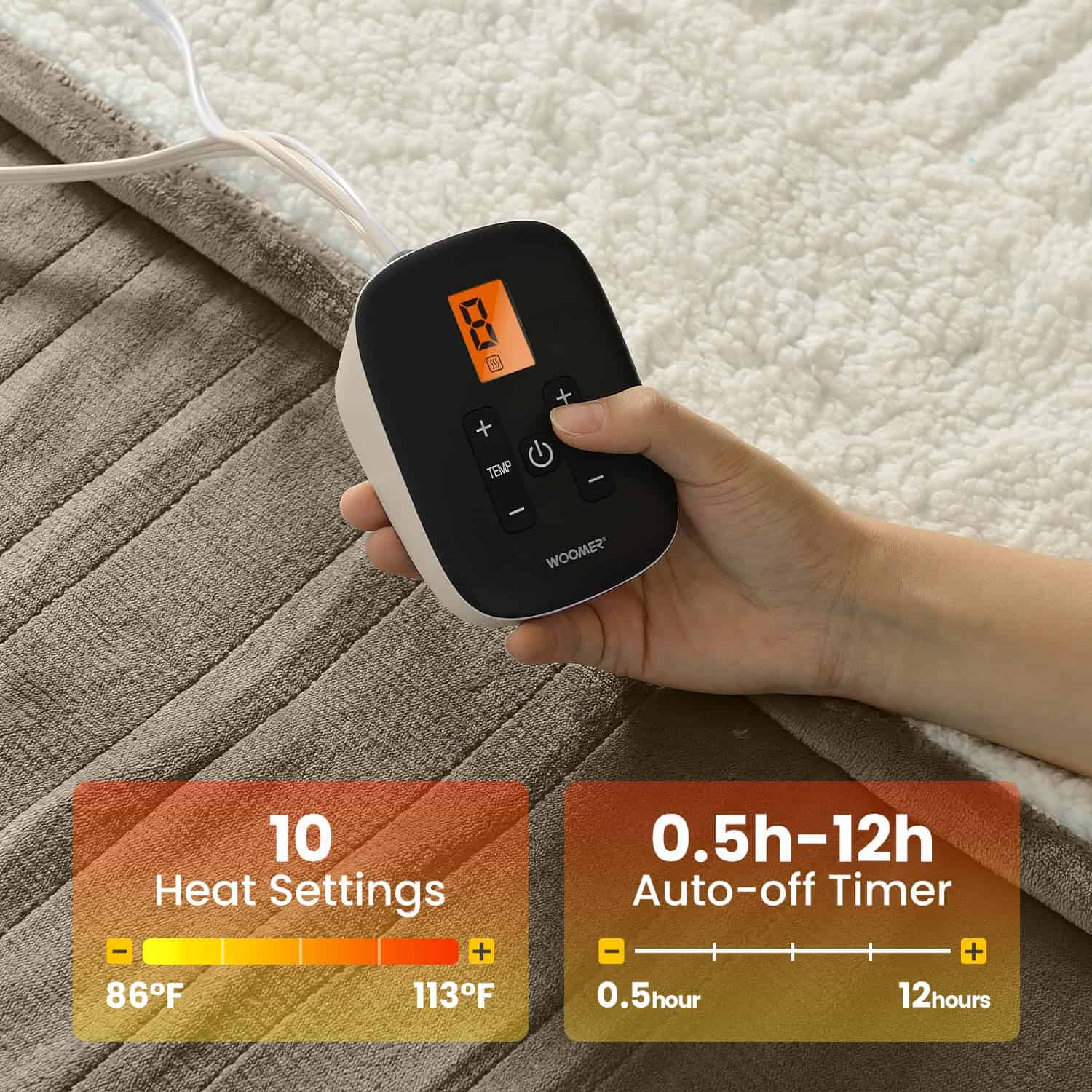 Manta Eléctrica WOOMER Tamaño Individual -icado ETL - Imagen 5