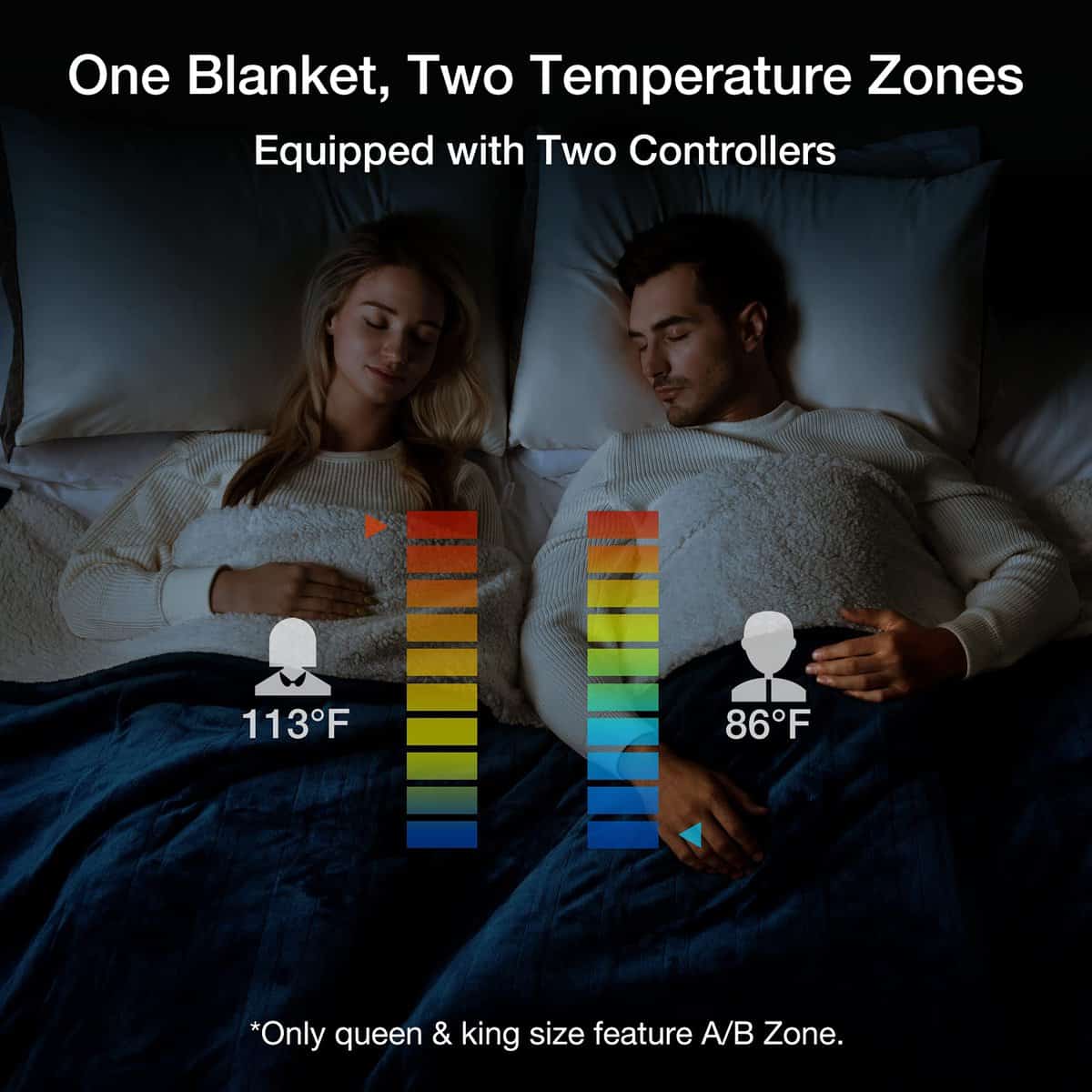 Manta Eléctrica Tamaño King WOOMER [Garantía -Azul Marino - Imagen 10