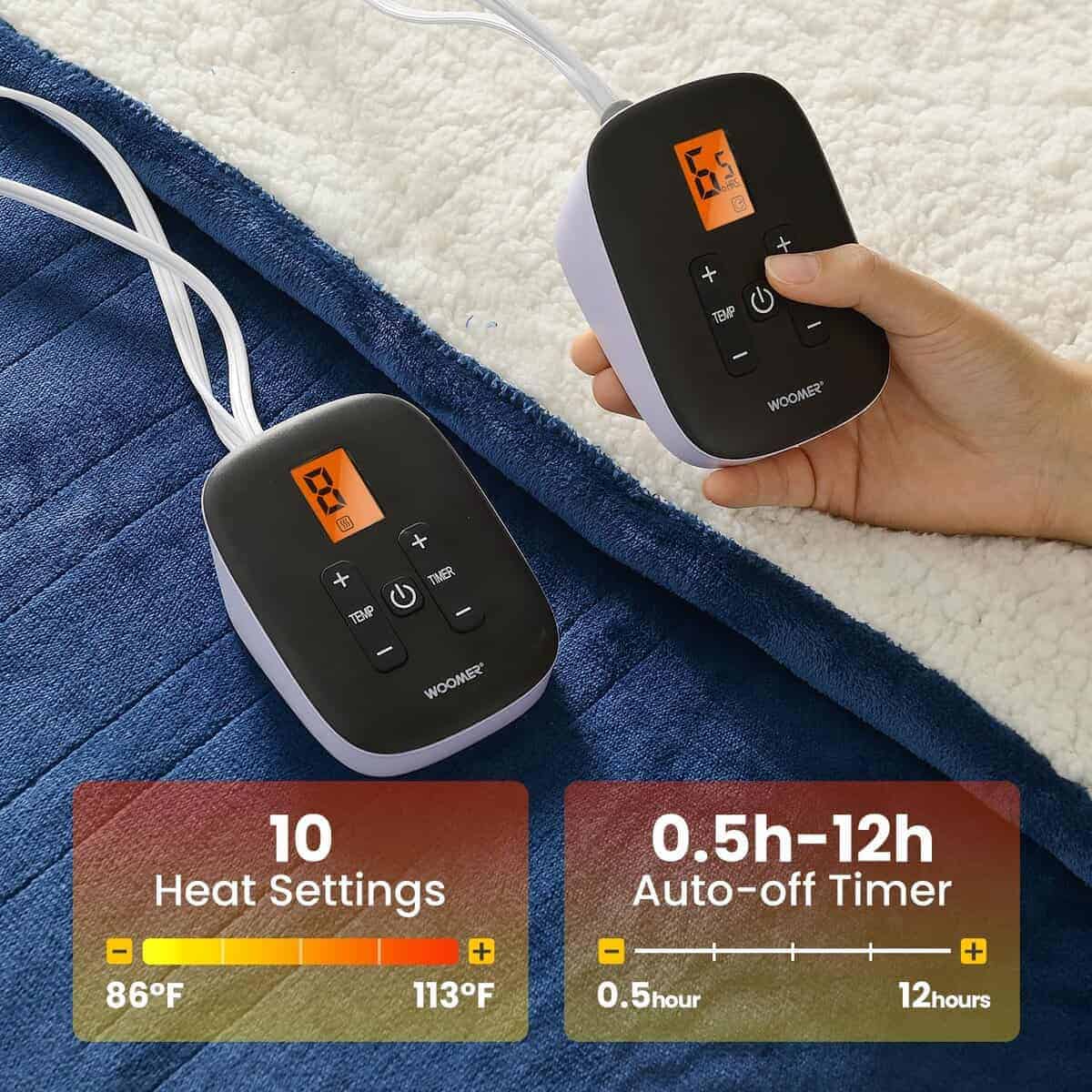 Manta Eléctrica Tamaño King WOOMER [Garantía -Azul Marino - Imagen 3