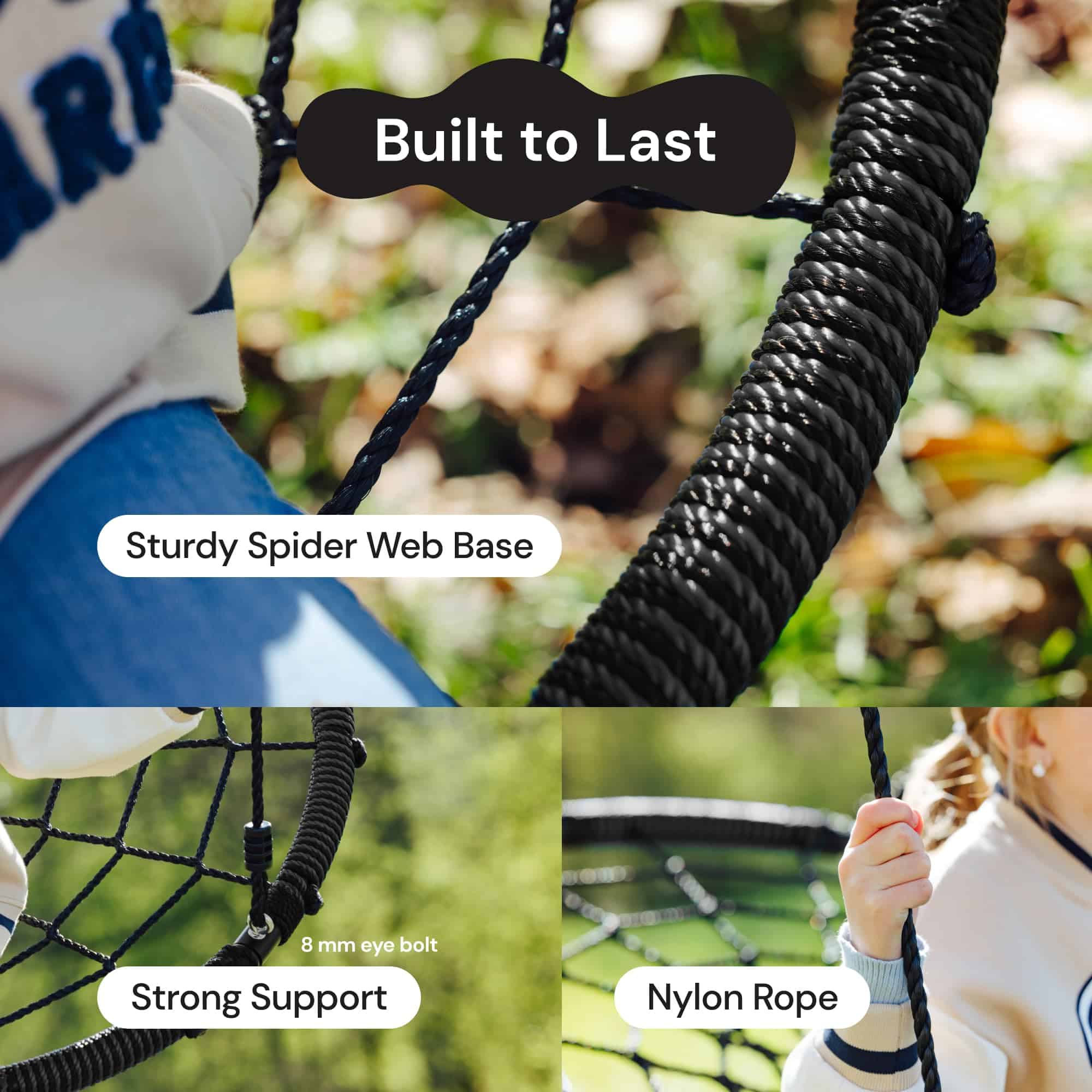 Columpio de Árbol de Telaraña PlayVibe - Columpio Redondo - Imagen 4