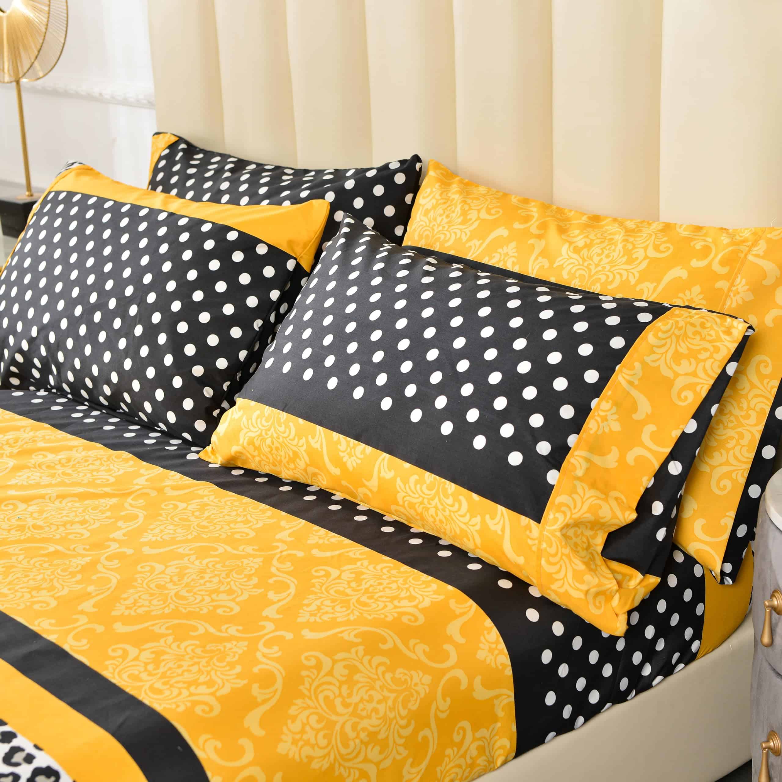 Juego de sábanas de microfibra ultrasuave de -Amarillo Patch - Imagen 5