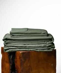 Juego de Funda de Almohada y Sábanas de Eucalipto Olive +