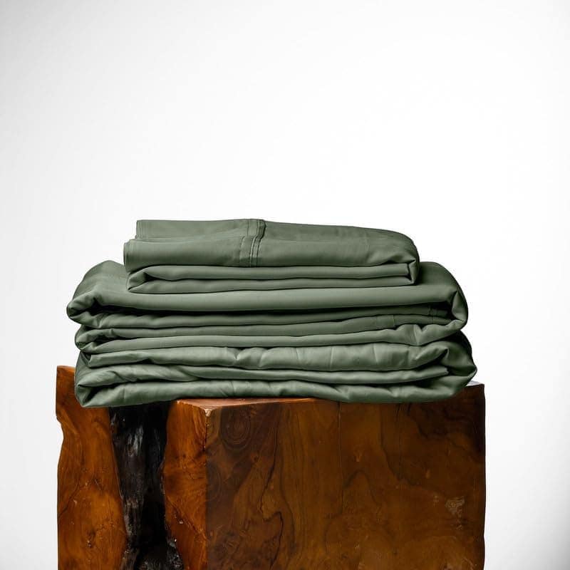 Juego de Funda de Almohada y Sábanas de Eucalipto Olive +