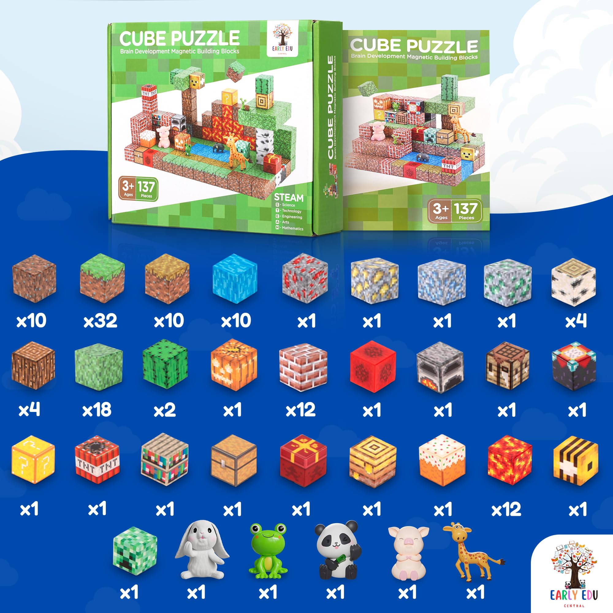 Early Edu Central 137PCS Juego de Bloques de Construcción - Imagen 6