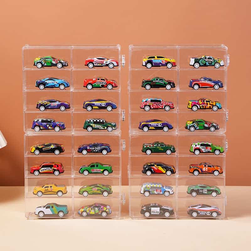 Estuche transparente para ruedas Matchbox a escala 1/64,