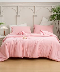 Juego de Edredón Bohopopm de Color Rosado Claro para Cama