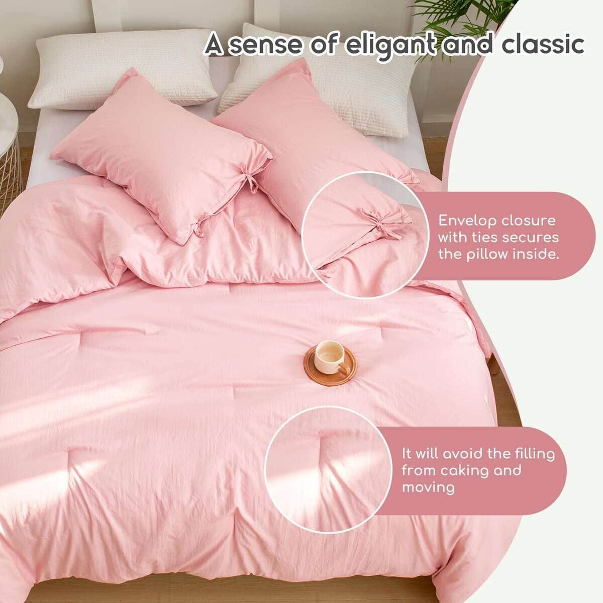 Juego de Edredón Bohopopm de Color Rosado Claro para Cama - Imagen 6