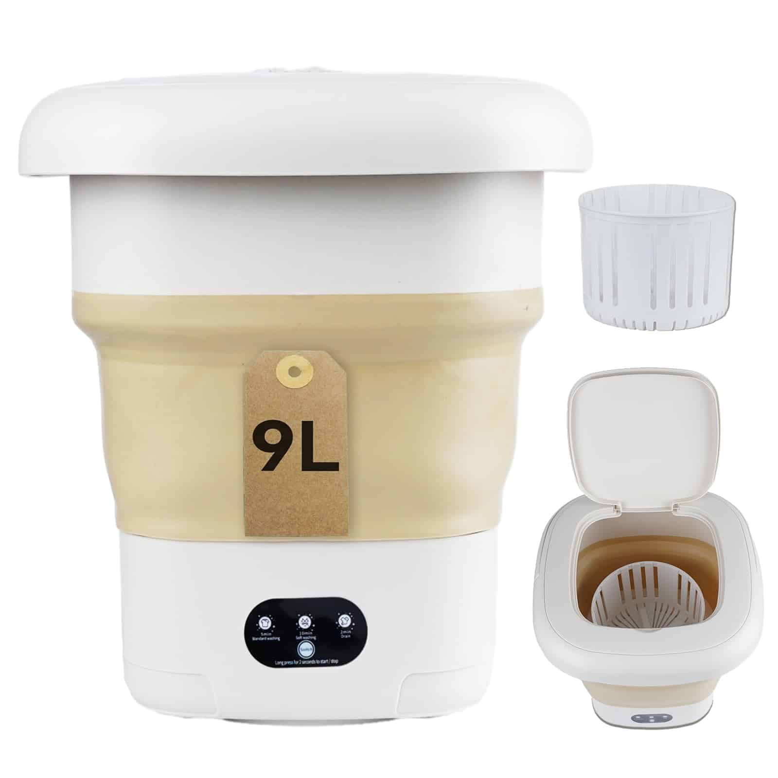 Pequeña Lavadora Portátil, Mini Lavadora, 9L Capacidad