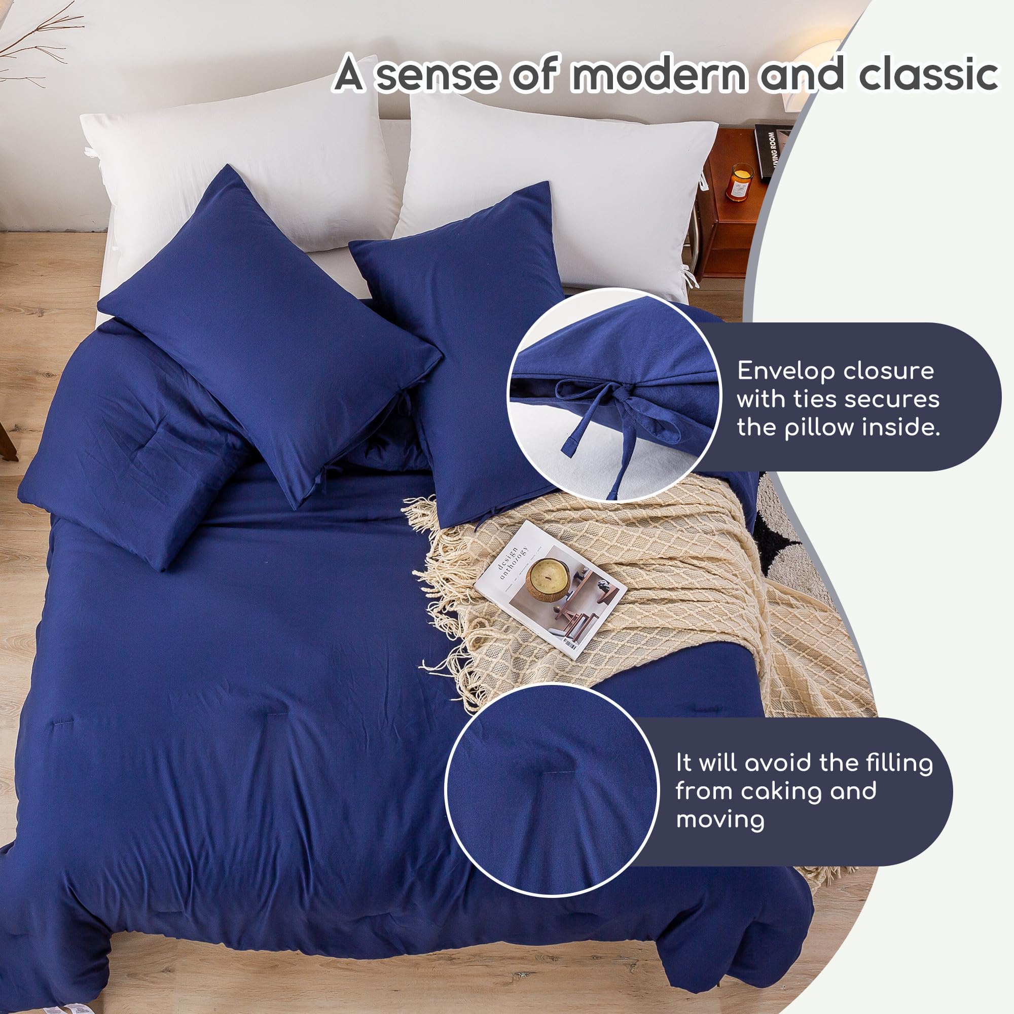 Set de Confort Cal King BOHOPOPM, Tejido Comfortable de - Imagen 5