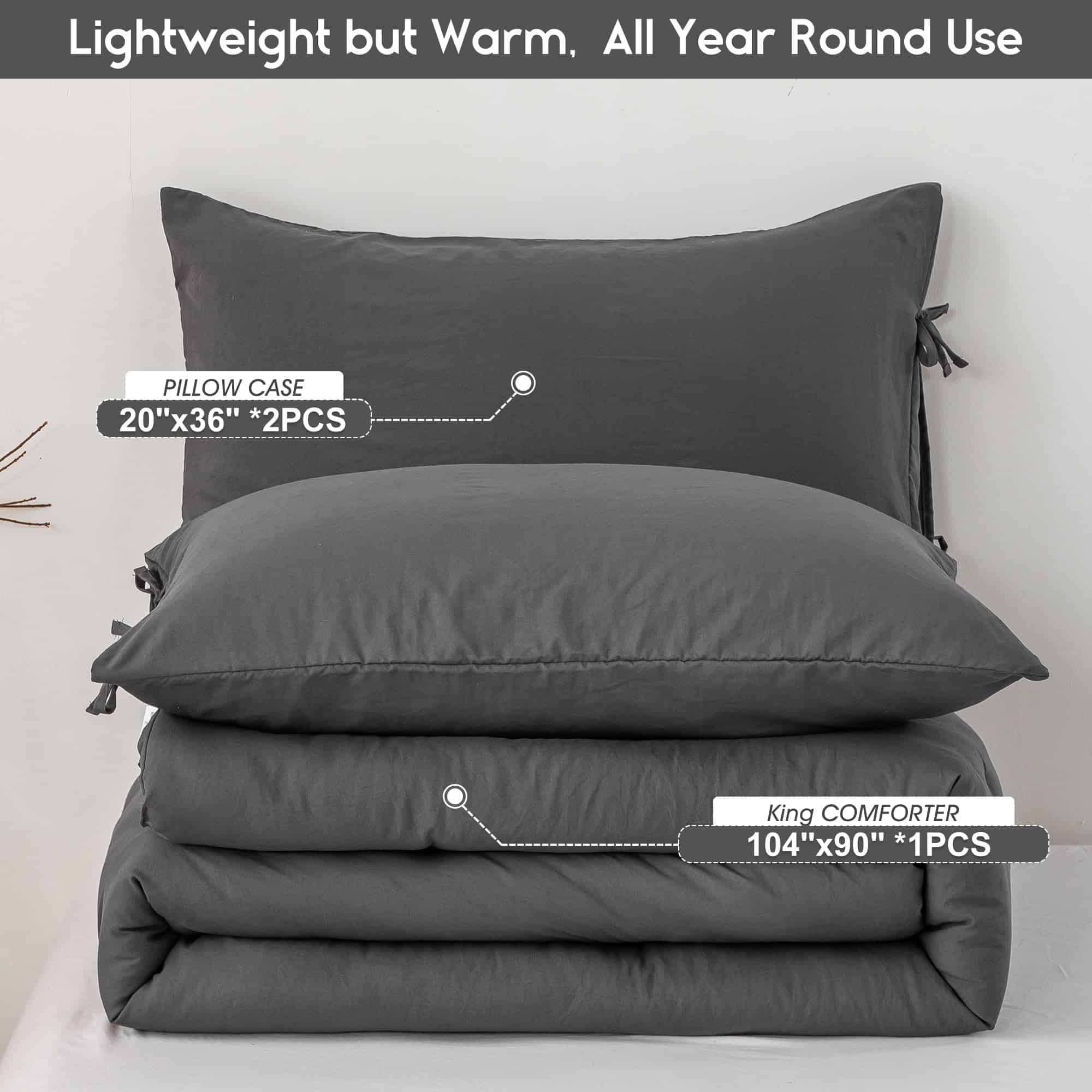 Juego de edredón King BOHOPOPM, tela de polialgodón lavada - Imagen 6