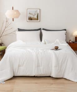 Edredón Blanco BOHOPOPM Tamaño Individual - Suave y