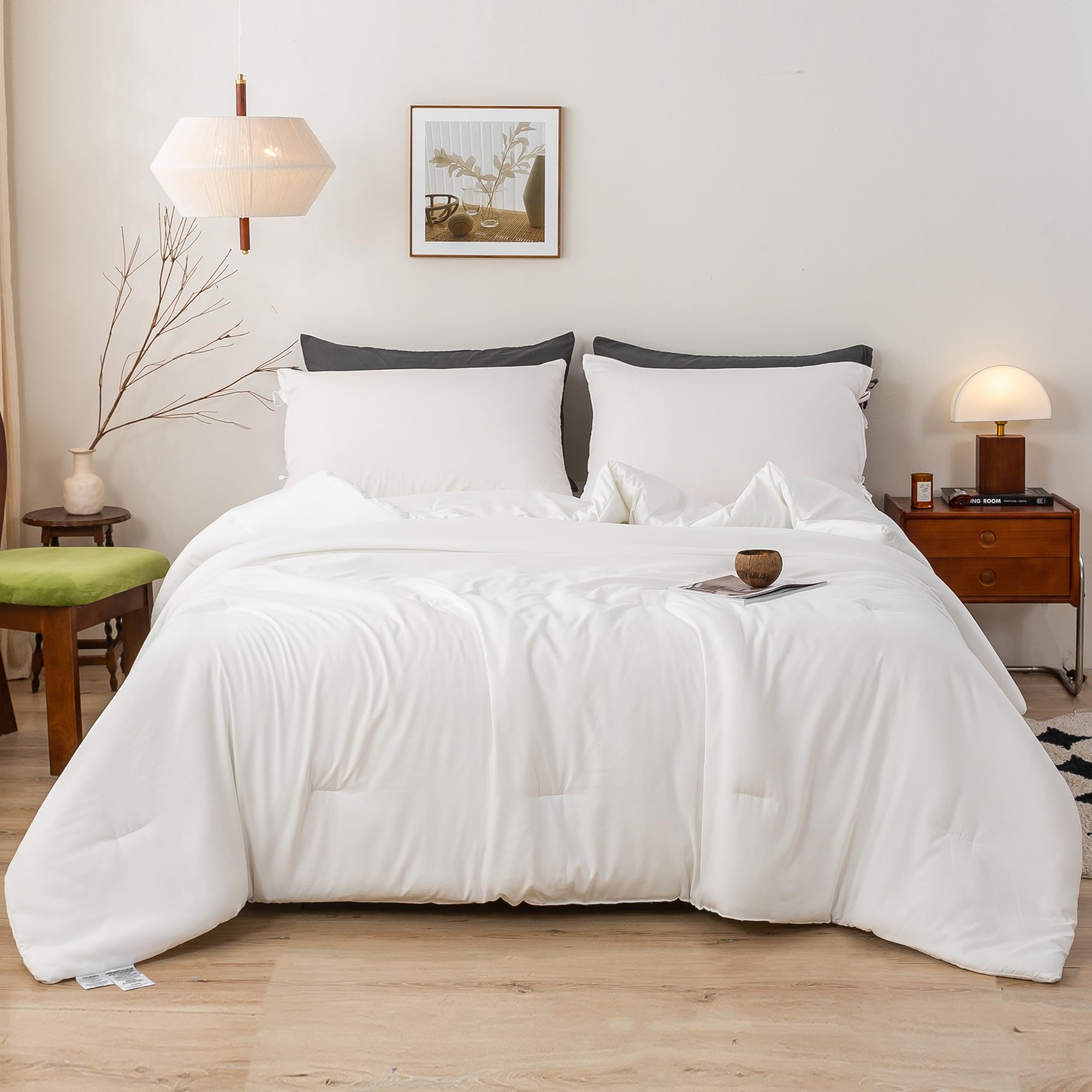 Edredón Blanco BOHOPOPM Softness King - Juego de Ropa de - Imagen 3