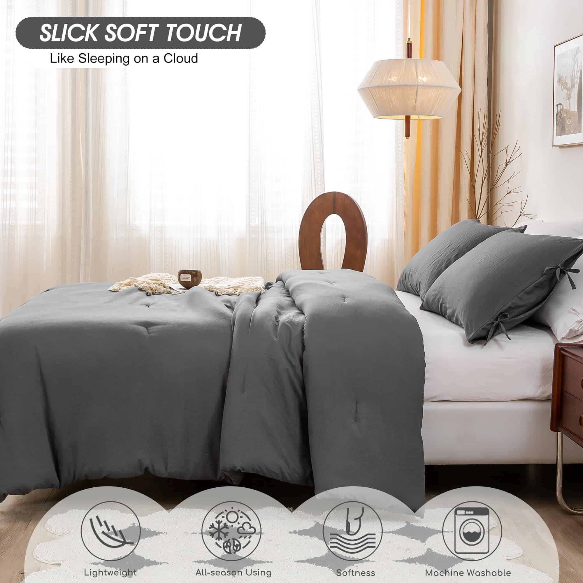 Juego de Edredón BOHOPOPM Softness Cal King - Tela Suave de - Imagen 5