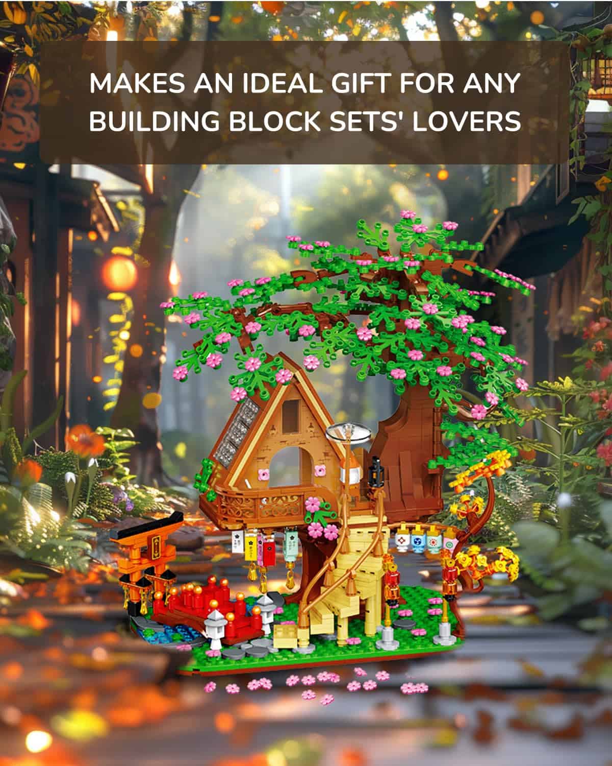 Kimiangel Tree House Lighting Building Brick Sets, 1458 PCS - Imagen 4