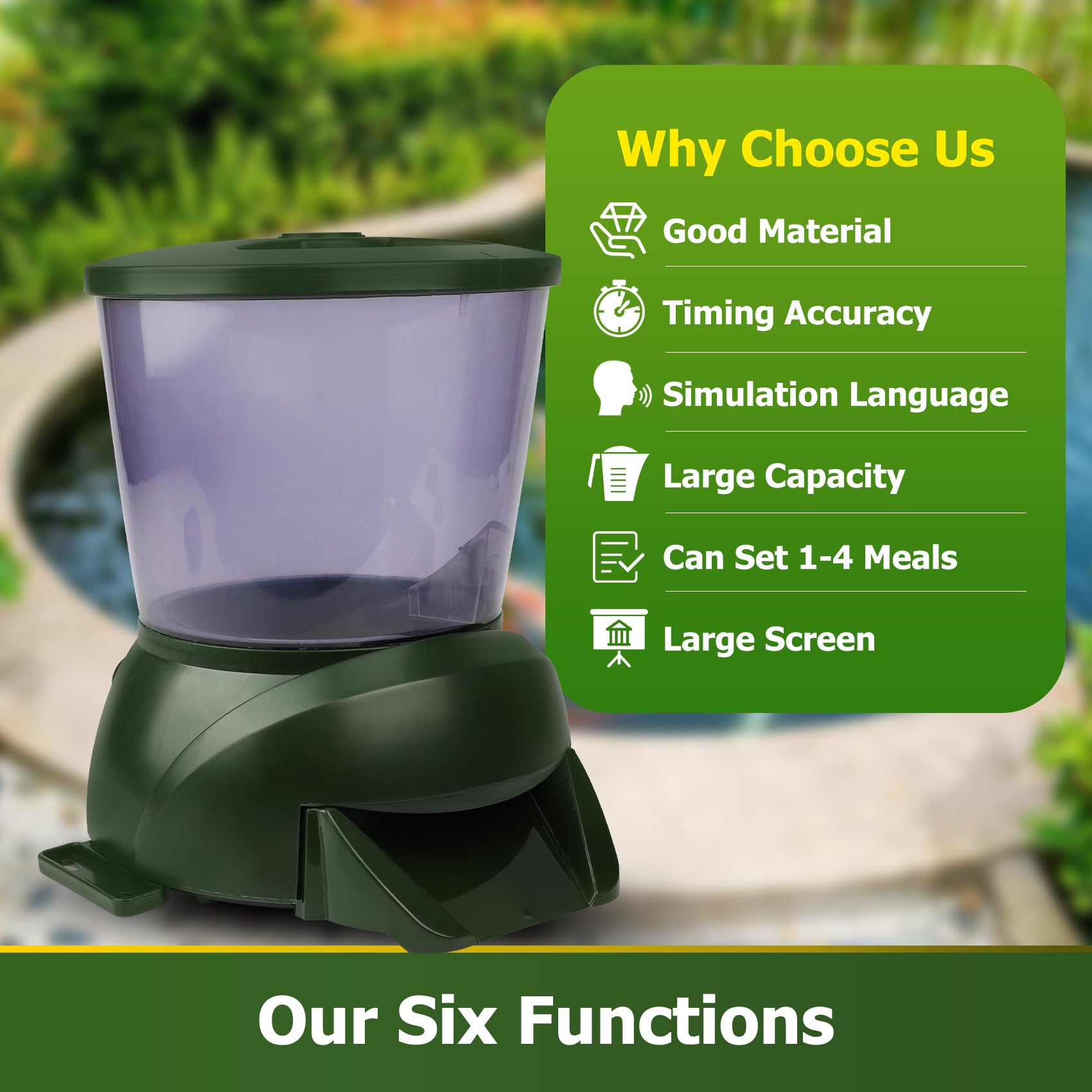 Alimentador Automático para Peces de Estanque(4.5L), - Imagen 8