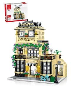 Set de Construcción de Coffee Shop con Luz LED, Casa de