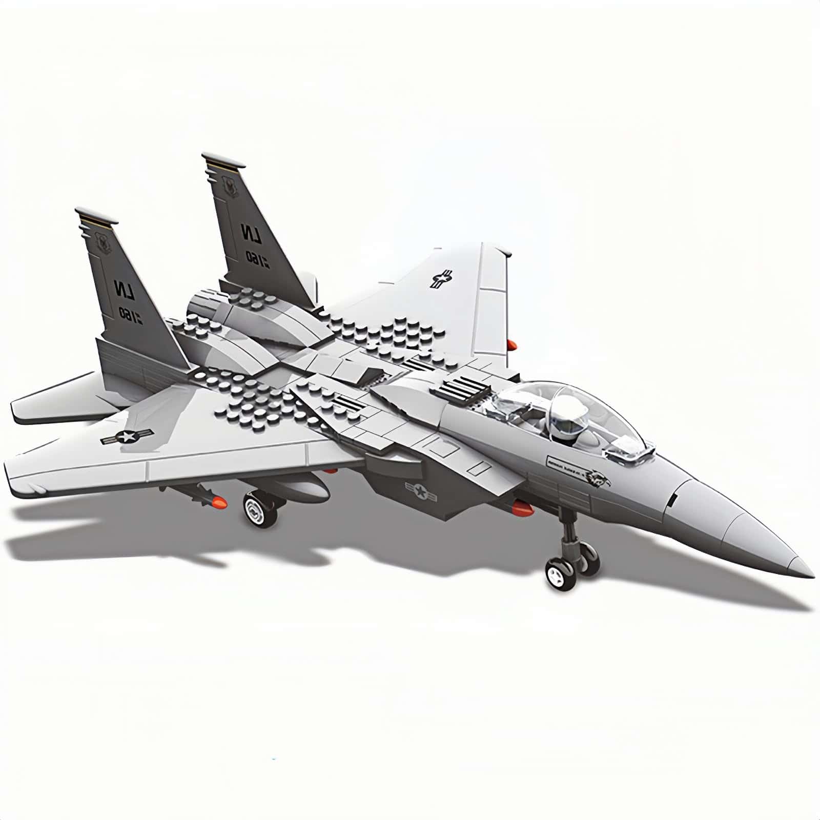 Avión de combate militar F-15 Eagle compatible con Lego,