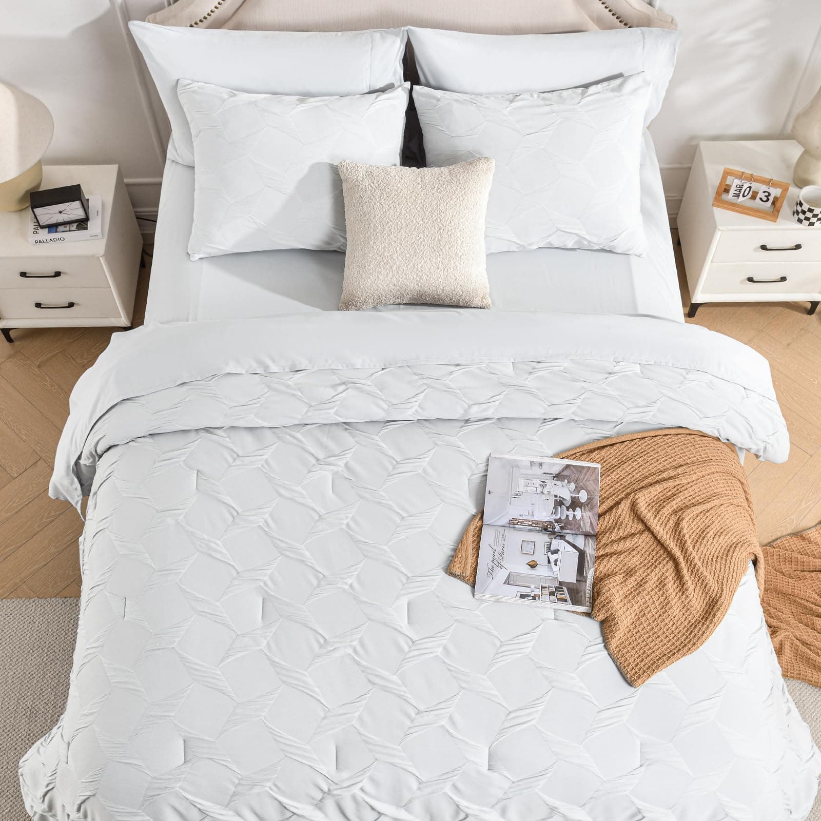 Juego de ropa de cama Swandream King- Lujo Spandex Jacquard - Imagen 3