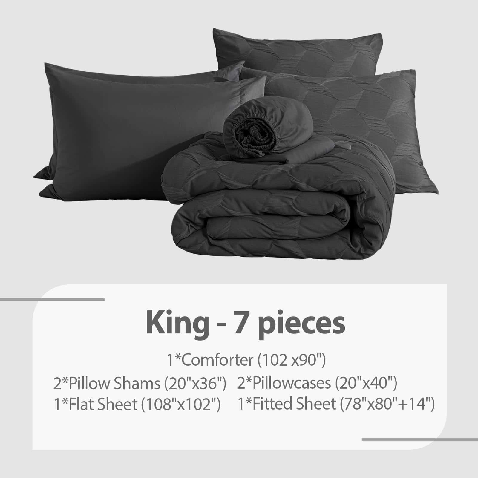 Set de Ropa de Cama King Swandream - Lujo Espandex Jacquard - Imagen 6