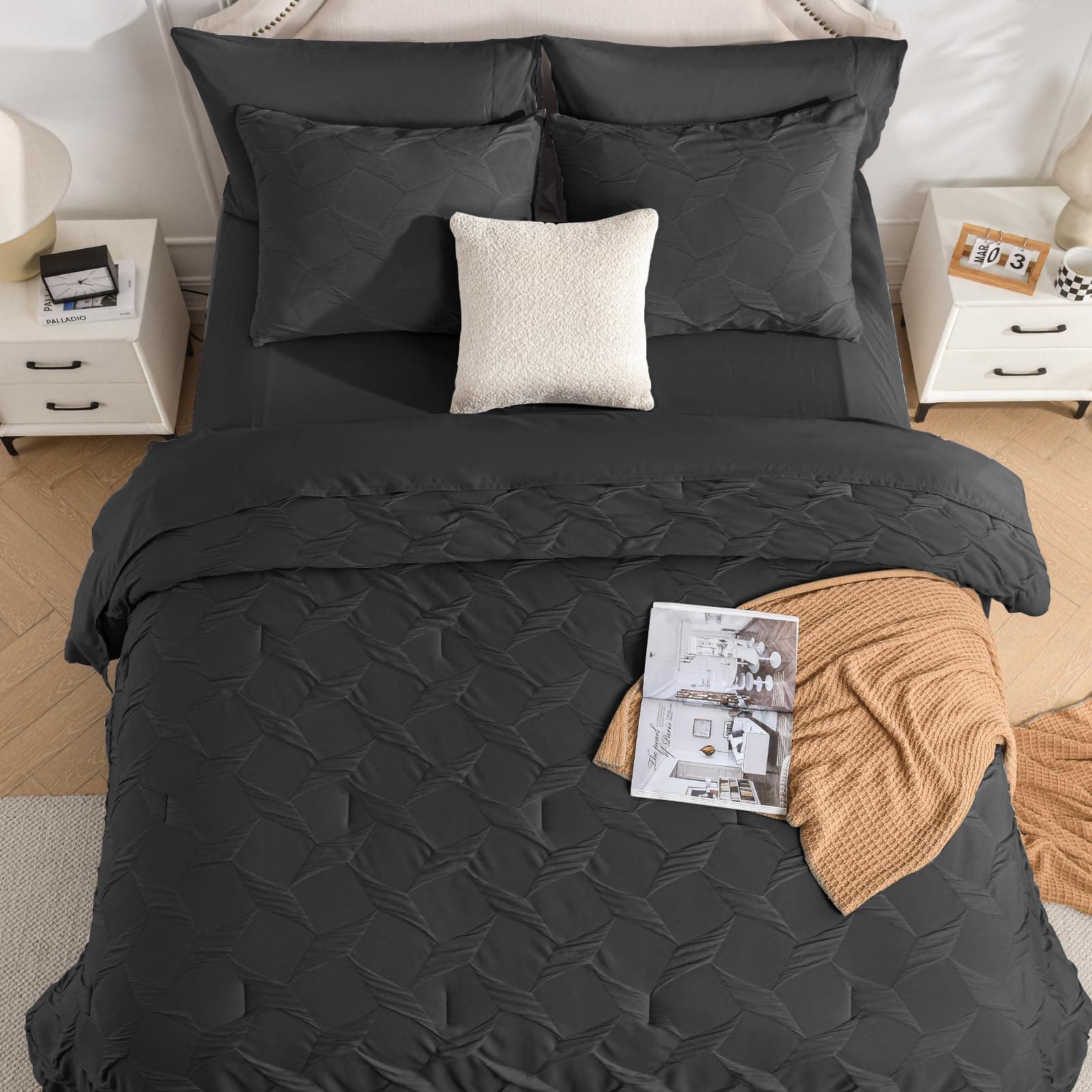 Set de Ropa de Cama King Swandream - Lujo Espandex Jacquard - Imagen 3