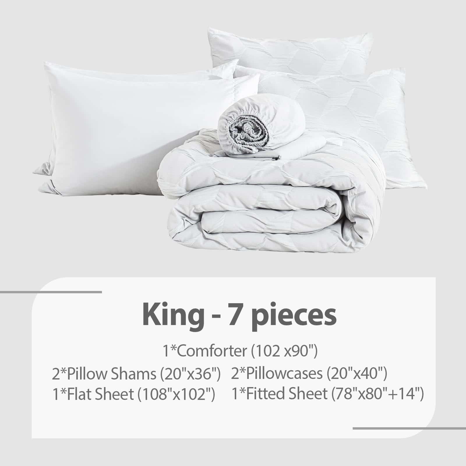 Juego de ropa de cama Swandream King- Lujo Spandex Jacquard - Imagen 6