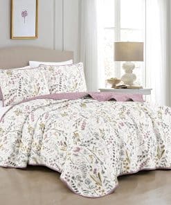 ESCA Juego de Edredón Ligero de 3 Piezas Lara Morado y