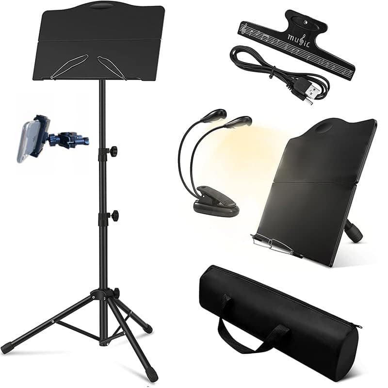 Atril Portátil para Partituras con Luz, Atril Para