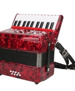 Acordeón BROLEO, Fina Elaboración, 8 Bajos, Rojo, Para