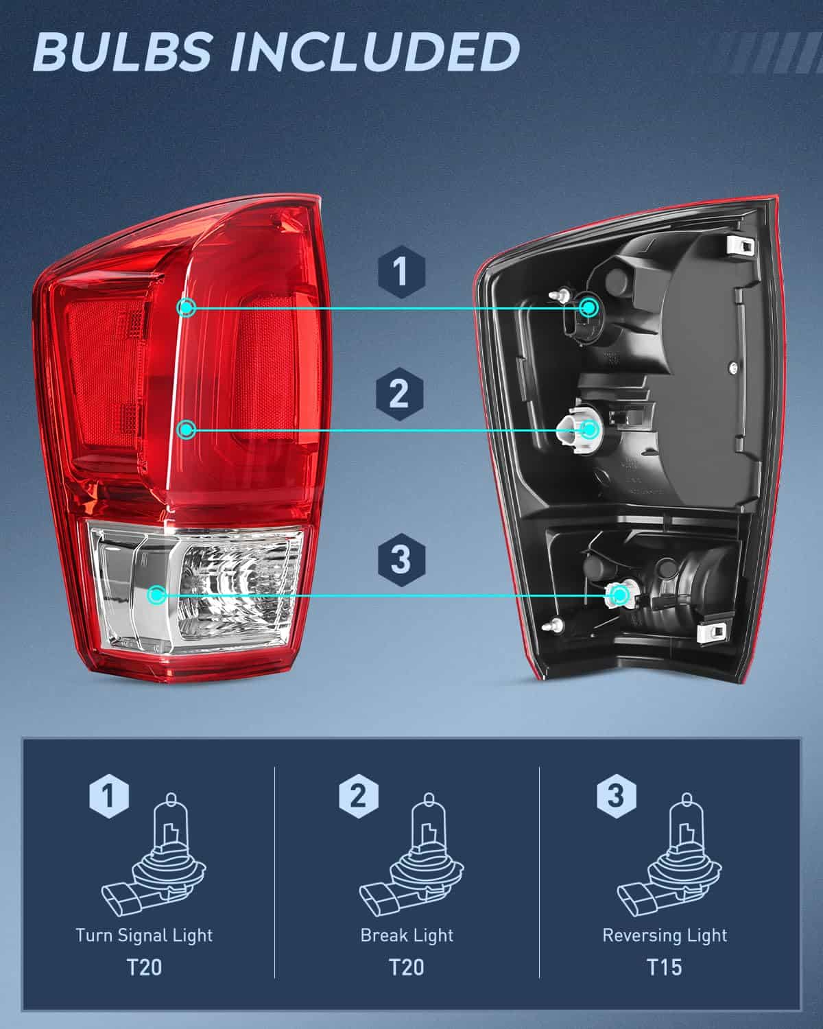 Ensamblaje de luz trasera Nilight Compatible con Toyota - Imagen 3