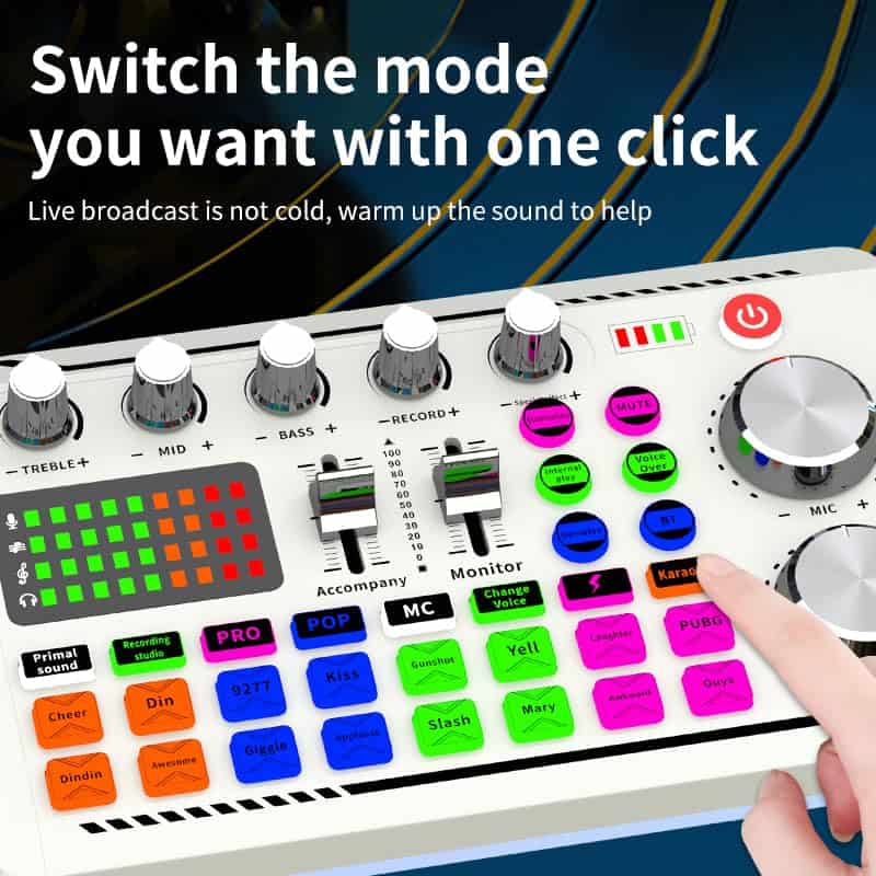 Paquete de Equipos de Podcast F998 con Interfaz de Audio, - Imagen 3