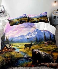 Juego de Funda Nórdica LUVIVIHOME 3 Piezas Oso Negro para