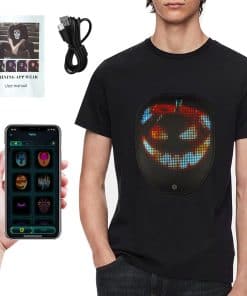 Camiseta LED LUKHMELF, Ropa de Fiesta Iluminada, Recargable