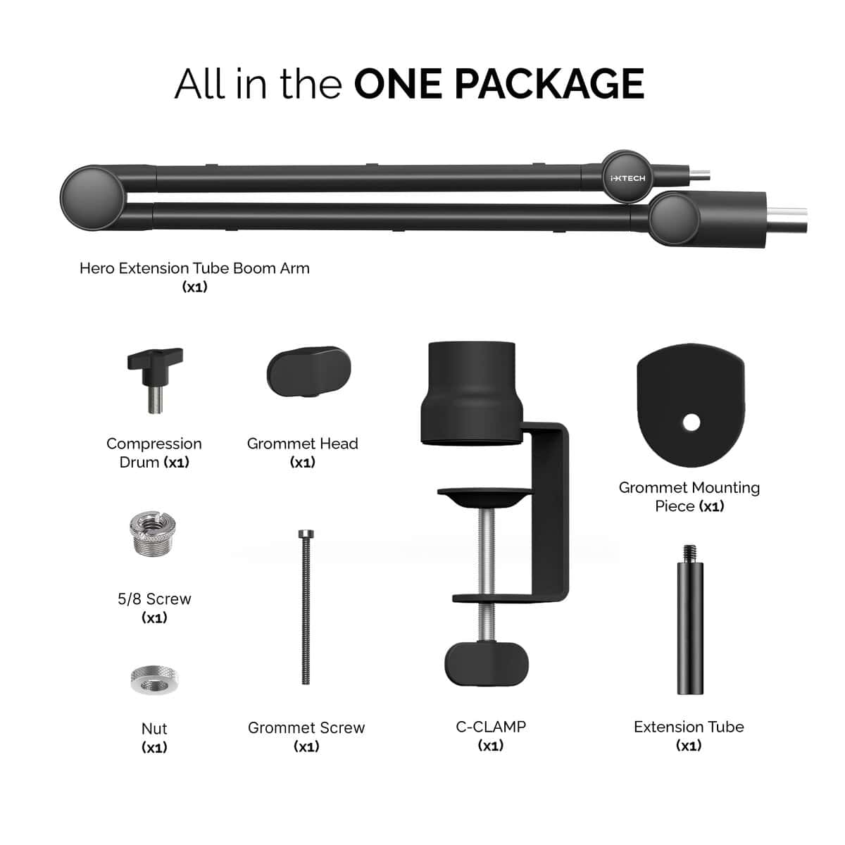 Brazo de Micrófono IXTECH con Tubo de Extensión Soporte - Imagen 10