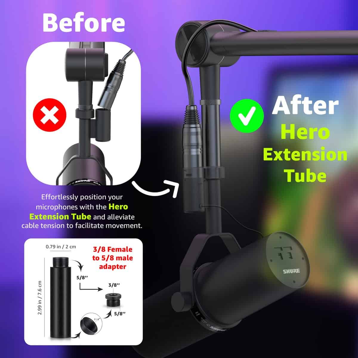 Brazo de Micrófono IXTECH con Tubo de Extensión Soporte - Imagen 9