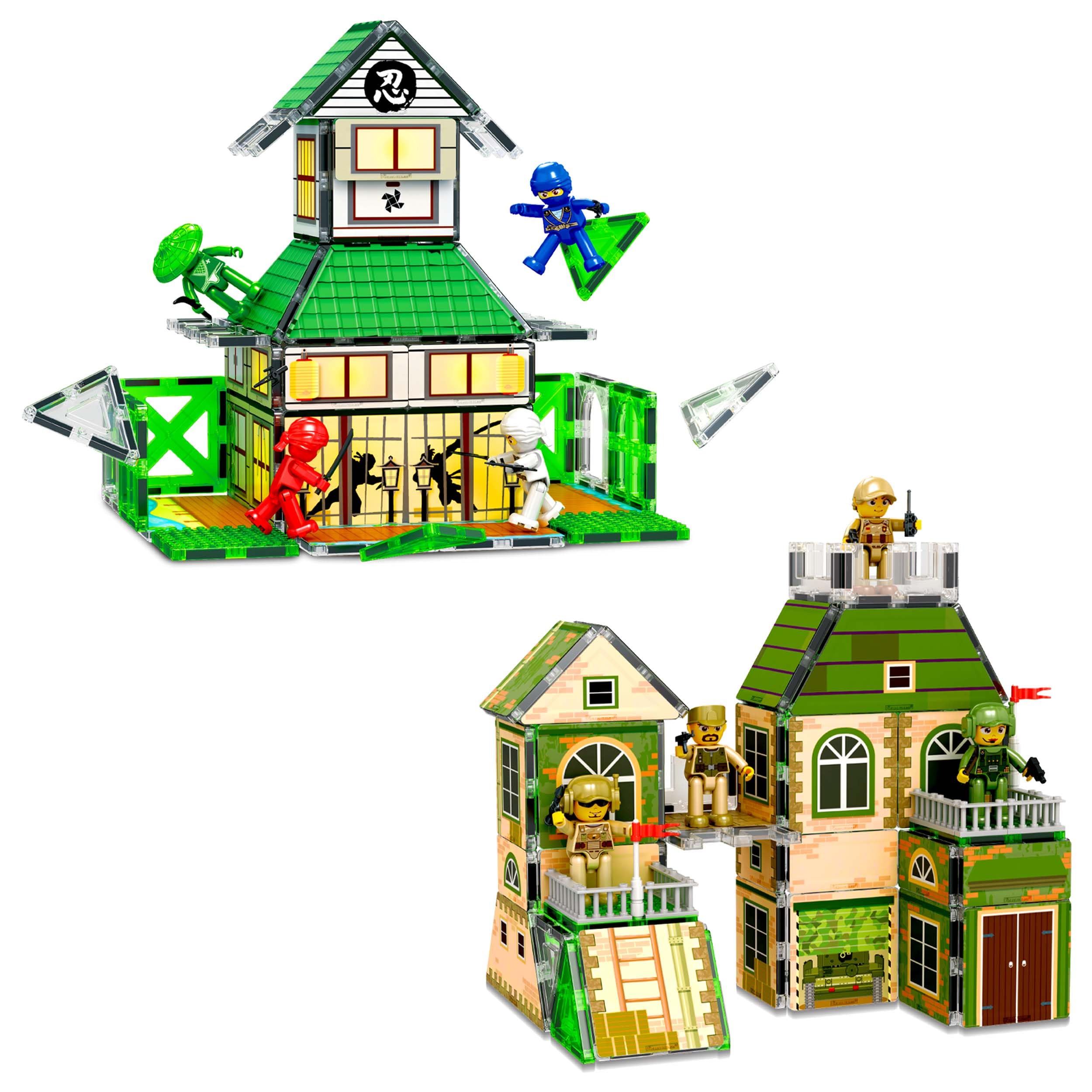 PicassoTiles 102 Piezas Bloques Magnéticos Ninja y Tropas