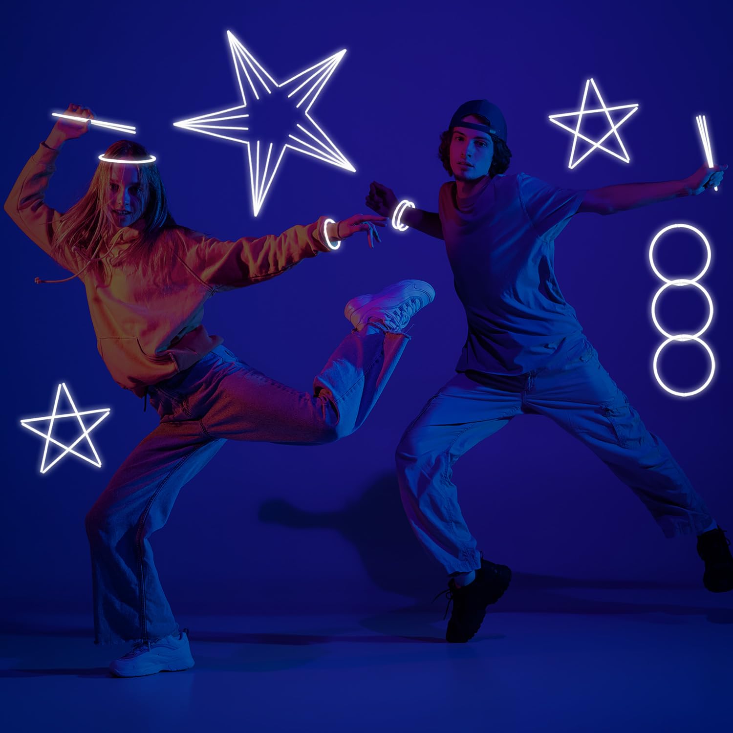 YOFOBU 500 PCS Pulseras y Collares de Palitos Luminosos - Imagen 5