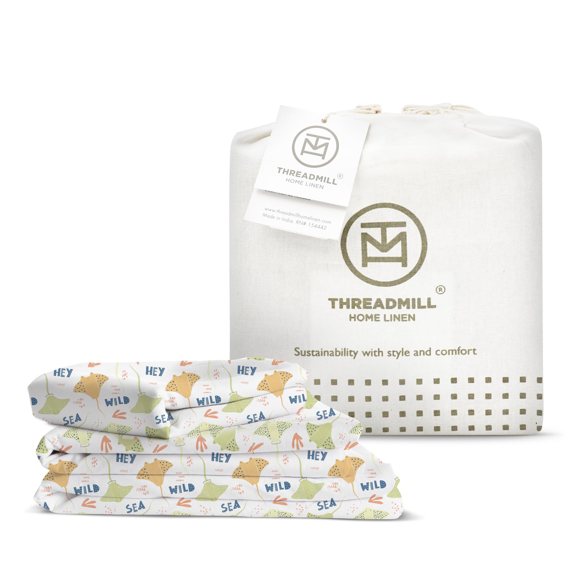 Juego de sábanas 100% algodón orgánico -Amarillo Rayos