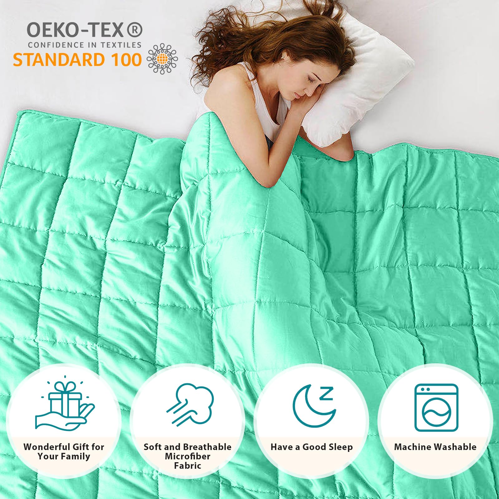 Manta Ponderada L'AGRATY - 60"x80" 20 libras -Verde - Imagen 7