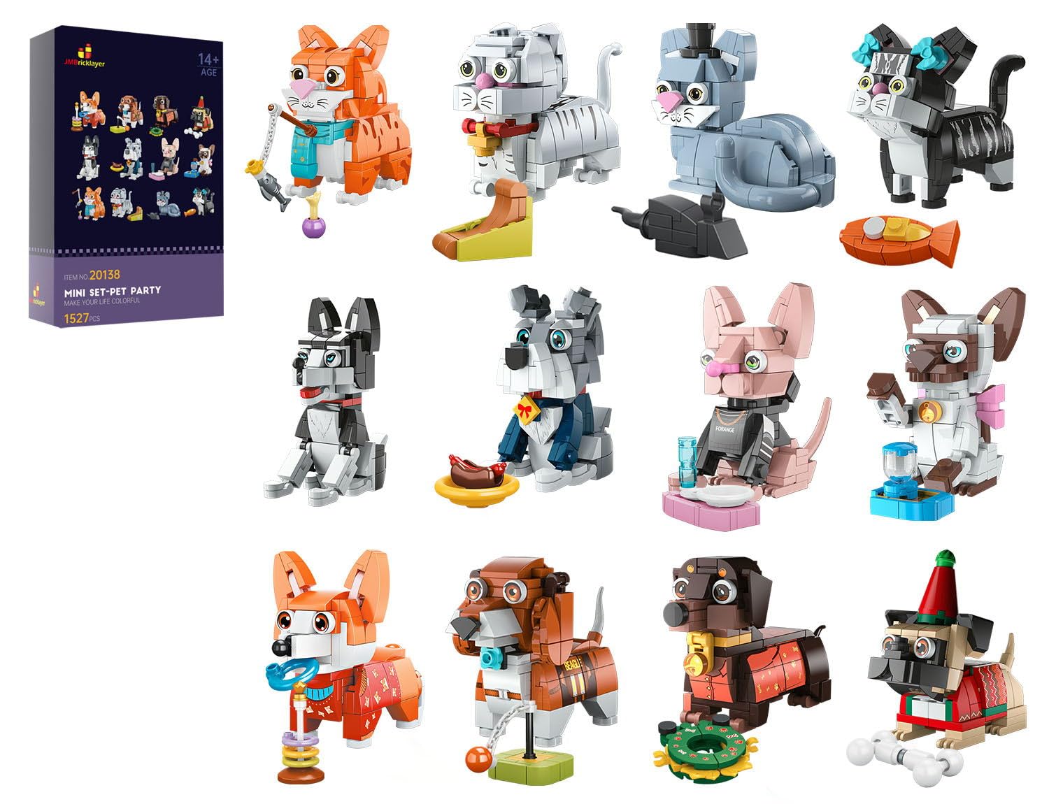 Juego de Construcción de Animales JMBricklayer para Niños,