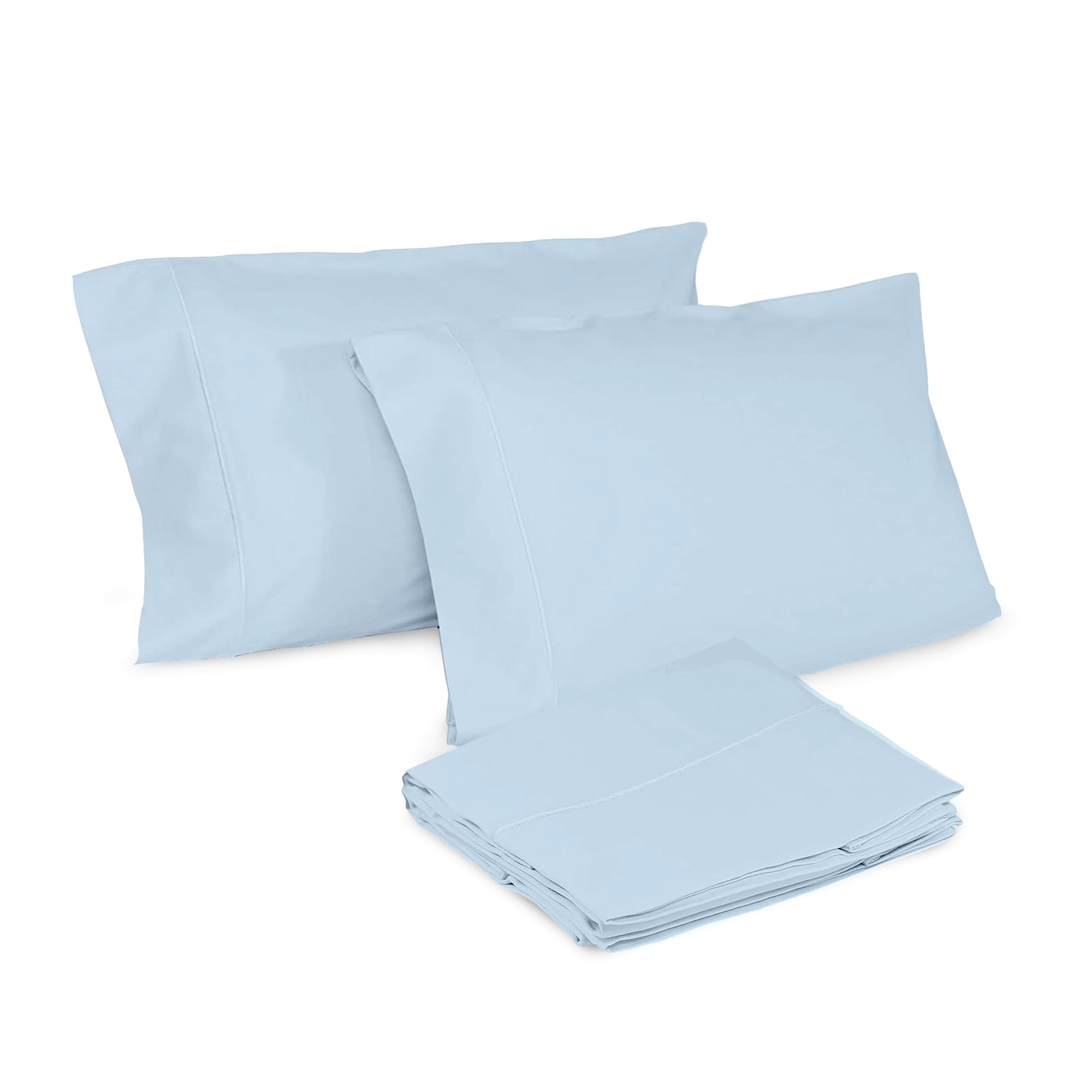 Juego de 2 Fundas de Almohada King Size -Azul Claro