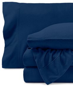 Juego de sábanas de franela súper suave Bare -Azul Oscuro