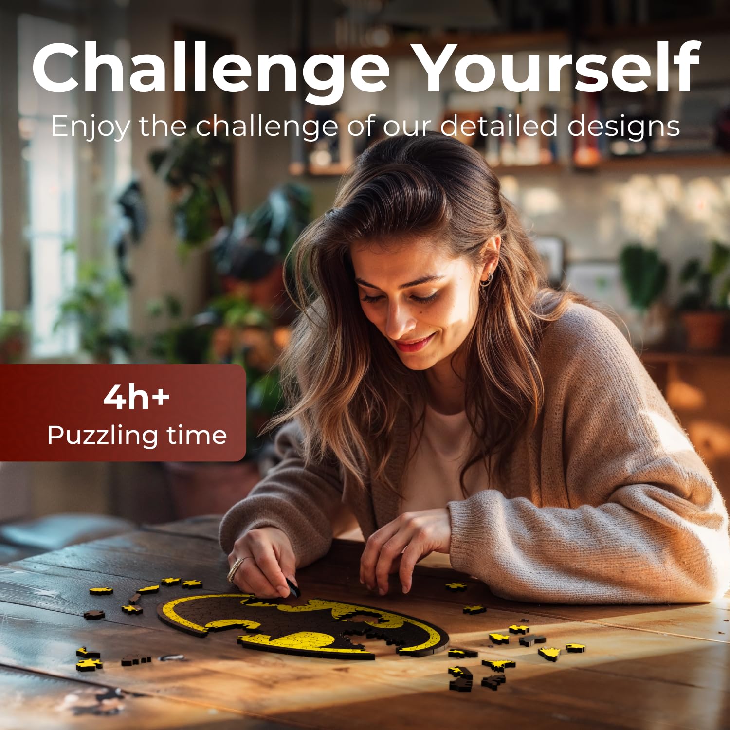 Rompecabezas de madera CraftHub DC para -Logo de Batman - Imagen 6