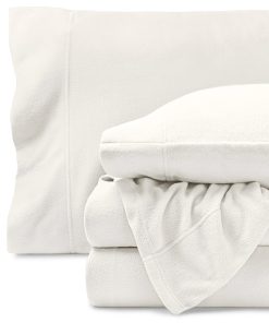 Juego de sábanas de franela extra suave Bare -Crema